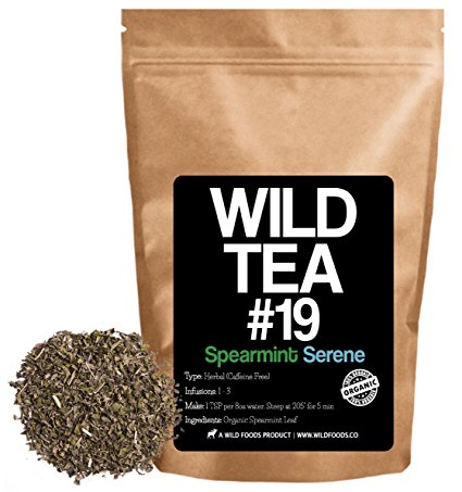 Organic Spearmint Tea, Loose Leaf Herbal Tea, Wild Tea #19 by Wild Foods (8 ounce)