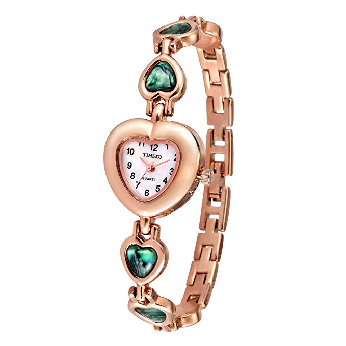 Time100 Ladies Fashion Heart-shaped Shell Dial Bracelet Watch (One Bracelet One Watch) #W50131L.02A