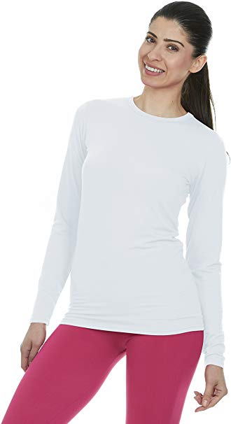 Thermajane Womens Ultra Soft Thermal Underwear Shirt – Compression Baselayer Crew Neck Top