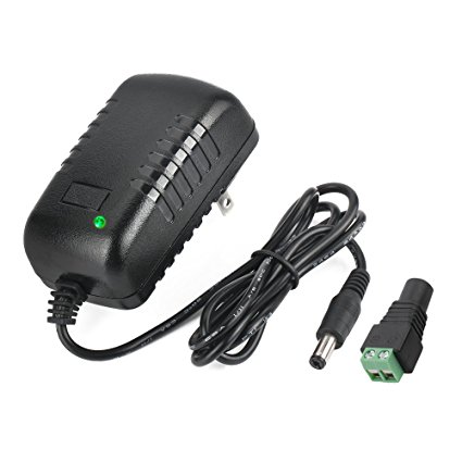 AC Adapter, YIFENG 12V 2A Switching Power Supply Adapter for 100V-240V AC 50/60Hz with DC Connector Gift