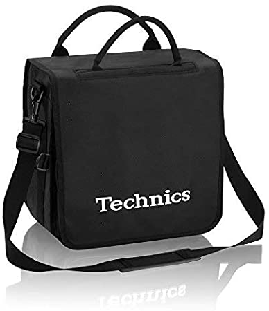 Technics Record Bag 50 Vinyl Capacity Black with White logo