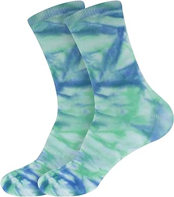 BambooMN Men's Bamboo Athletic Tie Dye Crew Socks