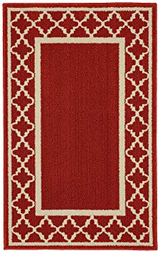 Garland Rug Moroccan Frame Area Rug, 30 x 46, Crimson/Ivory