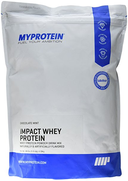 Myprotein Impact Whey Protein Blend, Chocolate Mint, 5.5 lbs (100 Servings)