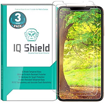 Apple iPhone XS Max Screen Protector (6.5")(3-Pack), IQ Shield Tempered Ballistic Glass Screen Protector for Apple iPhone XS Max 99.9% Transparent HD and Shatter-Proof Shield