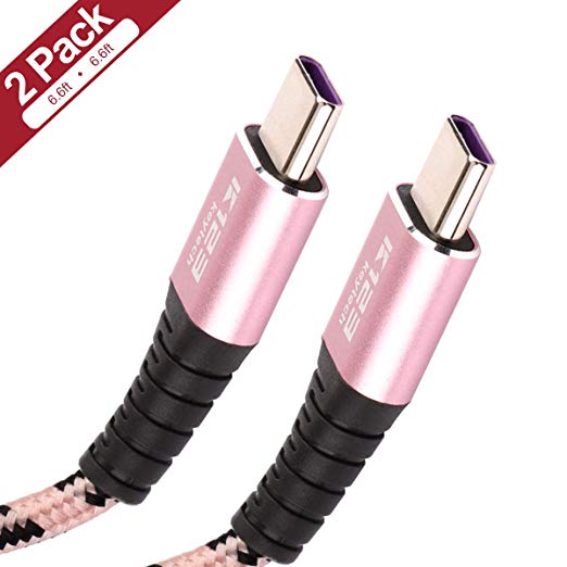 Power Delivery Type C Charger Cable 2 Pack USB C to USB C Cord 3ft 6ft Braided Rose Gold K123 Keytech Charging Cable for Nintendo Switch,MacBook Pro,MacBook Air,iPad Pro,Samsung Galaxy S9/S8/Note 9