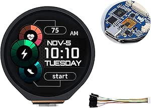 waveshare RP2040-Touch-LCD-1.28 Based on Raspberry Pi RP2040 Board with 1.28inch Round Touch LCD, 240x240 Pixels 65K RGB Colors IPS LCD Display, Accelerometer and Gyroscope Sensor Dual-Core Processor