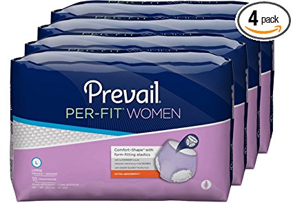 Prevail Per-Fit Extra Absorbency Incontinence Underwear for Women, Large, 72-Count