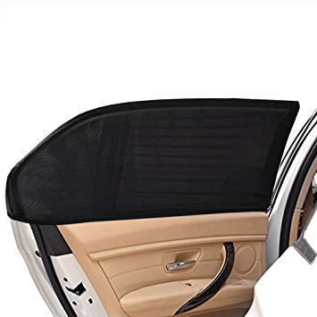 ieGeek Universal Fit Car Window Sun Shade for Baby (2 Pack) | Protects Your Baby and Older Kids from the Sun Fits All (99%) Cars! Most SUVs! Customized Storage Pouch Included!