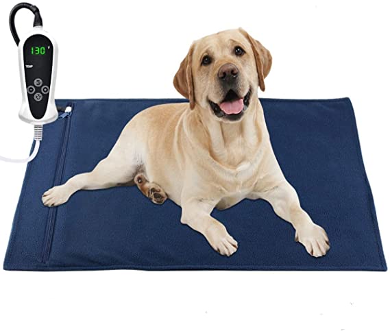 RIOGOO Pet Heating Pad Large, 32x 20Inch Dog Cat Warming Pad Electric Heating Pad for Dogs and Cats Indoor Warming Mat with Auto Power Off (UK)