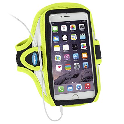 Armband for iPhone 6 Plus, 6s Plus, 7 Plus & Samsung Galaxy S8 Plus & Note 4, 5 - Great for Running, Walking & Gym Workouts - For Men & Women [Neon Yellow]