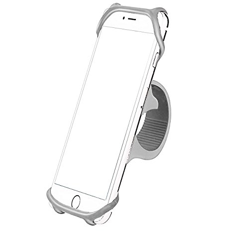 Bike Silicone Strap Mount Holder,Motorcycle by Phone Mount by Ailun for iPhone X/8Plus/8/7Plus/7/6S,Samsung Galaxy S9/S9 ,S8 /S8/S7/S6,LG HTC and all 4-6 Inch Smartphones[Grey]