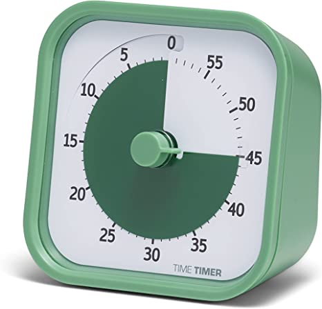 TIME TIMER Timer, Silicone, Green, 9 x 9 x 5 cm