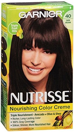 Garnier Nutrisse Haircolor Creme, Dark Brown [40] 1 ea