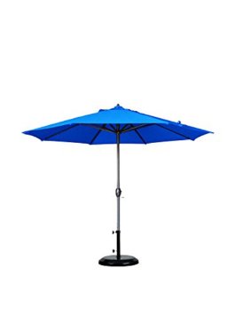 California Umbrella 9-Feet Olefin Fabric Aluminum Auto Tilt Market Umbrella with Bronze Pole, Royal Blue