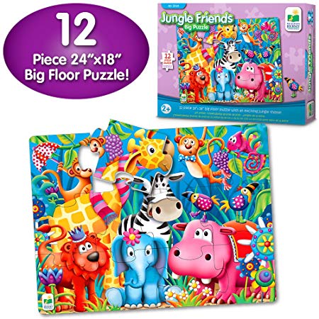 The Learning Journey My First Big Floor Puzzle – Jungle Friends – 12-Piece Toddler Puzzle (2 x 1.5 feet) – Educational Gifts for Boys & Girls Ages 2 and Up