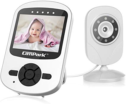 Campark Baby Monitor with Camera Wireless Video Digital Cam with Infrared Night Vision 2-Way Talk 2.4" LCD 2.4GHz Temperature Sensor VOX 4 in 1 Connect and Lullabies