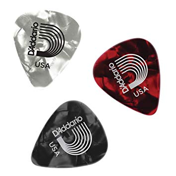 D'Addario Accessories Pearl Celluloid Guitar Picks, 25 Pack, Assorted 1CAPX-25