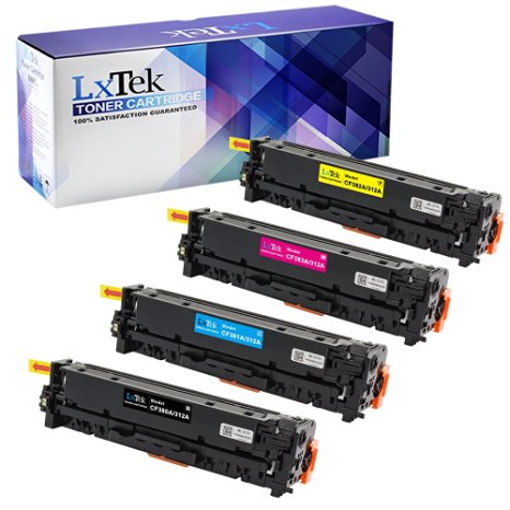 LxTeK Compatible Toner Cartridge Replacement Set For HP 312A (1 Black|1 Cyan|1 Magenta|1 Yellow) 4 Pack CF380A CF381A CF383A CF382A For Use With HP Color LaserJet Pro MFP M476DN M476DW M476NW