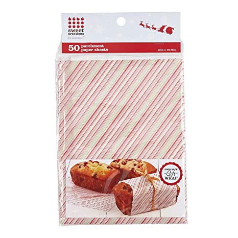 Sweet Creations Stripe Parchment Paper, 50-Piece, 12 x 10.75-Inch