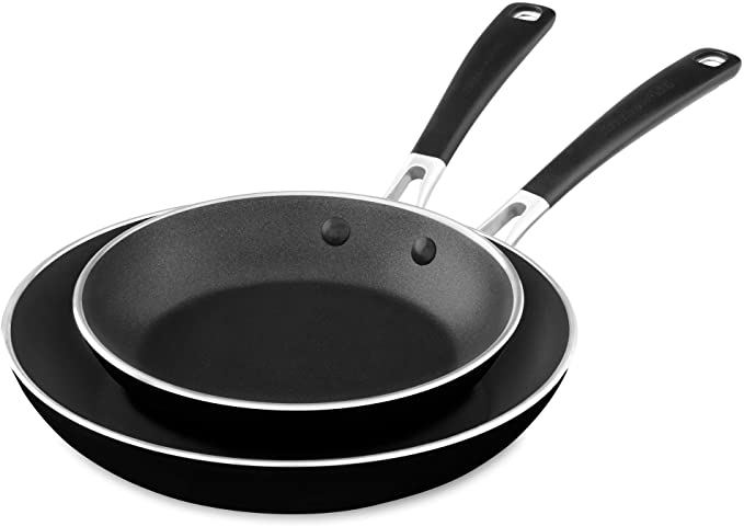 KitchenAid Aluminum Nonstick 8" & 10" Skillets Twin Pack - Onyx Black, Medium