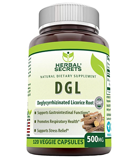 Herbal Secrets Deglycyrrhizinated licorice root 500 mg 120 veggie capsules