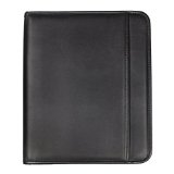Samsill Professional Padfolio with Zippered Closure Letter Size Writing Pad Interior 101 Inch Tablet Sleeve Black