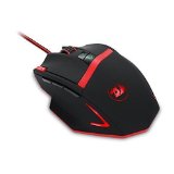 Redragon M801 Mammoth 16400 DPI Programmable Laser Gaming Mouse for PC 9 Programmable Buttons 5 User Profiles Weight Tuning Omron Switches Black