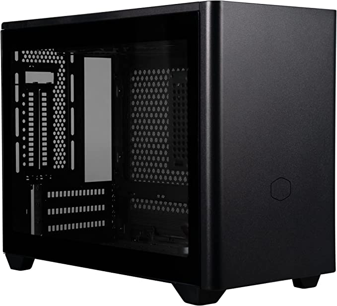 Cooler Master MasterBox NR200P Mini ITX Computer Case - Tempered Glass Side Panel, Superior Cooling Options, Vertical GPU Display, Tool-Free 360 Degree Accessibility - Black