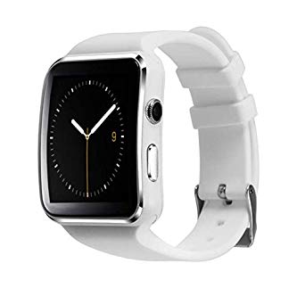Mgaolo X6 Smart Watch Smartwatch Bluetooth Sweatproof Touchscreen Phone with Camera TF/SIM Card Slot for Android and iPhone Smartphones for Kids Girls Boys Men Women (White)