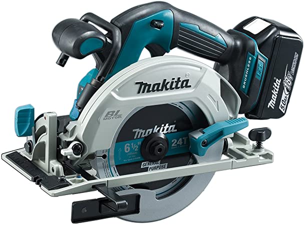 Makita DHS680RMJ 18V Li-ion LXT Brushless 165mm Circular Saw Complete with 2 x 5.0 Ah Batteries and Charger Supplied in a Makpac Case