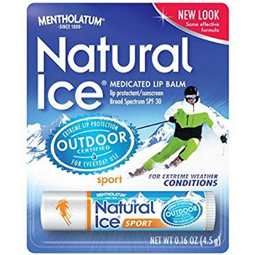 Mentholatum Natural Ice Sunscreen/Lip Protectant SPF 30 Sport 1 Each (Pack of 6)