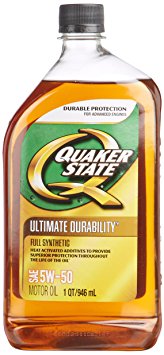 Quaker State (550036718-6PK) 5W-50 Ultimate Durability Full Synthetic Motor Oil (GF-5) - 1 Quart, (Pack of 6)