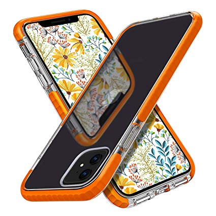 MATEPROX iPhone 11 Case Clear Thin Slim Crystal Transparent Cover Shockproof Bumper Case for iPhone 11 6.1 inch (Orange)
