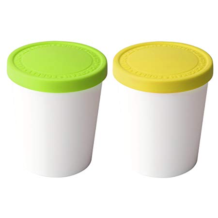 Tovolo Sweet Treats 2 Piece 1 Quart Pistachio and Lemon Tub Set