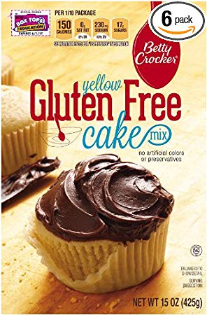 Betty Crocker Baking Mix, Gluten Free Cake Mix, Yellow, 15 Oz Box (Pack of 6)