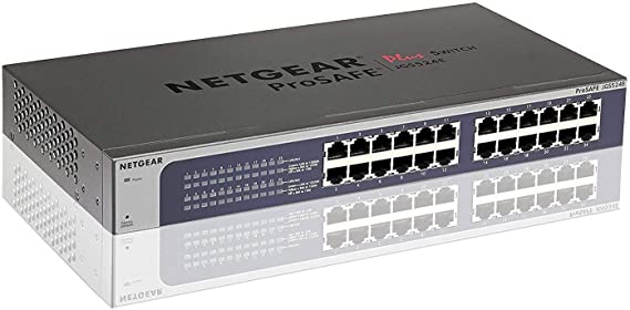 NETGEAR 24-Port Gigabit Ethernet Smart Managed Plus Switch (JGS524E) - Desktop/Rackmount, and ProSAFE Limited Lifetime Protection