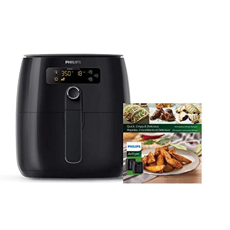 Philips Kitchen HD9641/99 Avance Digital Turbostar Frustration Free Airfryer, 1.8 lb/2.75 quart, Black Cookbook (Renewed)