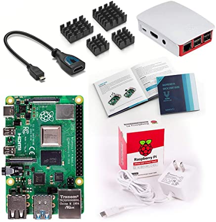 Vilros Raspberry Pi 4 Basic Starter Kit with Official Case (Red/White) (8GB)