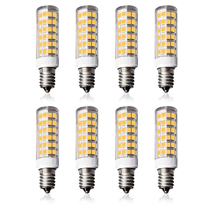 LAMPAOUS E12 LED Light Bulb 7W Chandelier Corn Bulbs Candle Light 60W Equivalent 4000K Daylight White Decorative E12 Candelabra Base Lamp for Ceiling Fan Indoor Crystal Lighting,Non-Dimmable,8 Pack