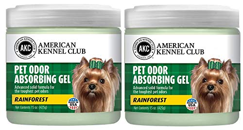 Pet Odor Absorber Gel - Air Freshener - Specially Formulated for the Toughest Pet Odors - American Kennel Club Certified - Made with Natural Essential Oils - 2 Pack (15 OZ) (Rainforest)