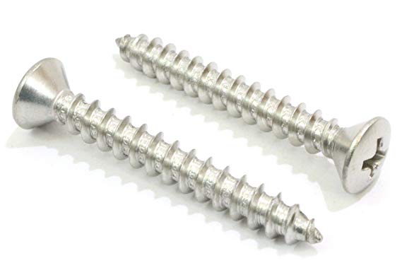 #8 x 1-1/2" Stainless Oval Head Wood Screws (100pc), 18-8 (304) Stainless Steel Choose Size & Type, by Bolt Dropper