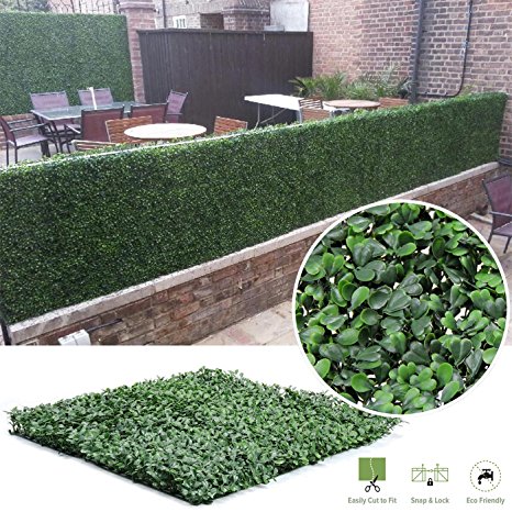 Synturfmats Faux Artificial Boxwood Hedge Panels Indoor/Outdoor Privacy Fence Screen Greenery Mat 40x40in 6pcs in Pack