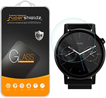 Supershieldz for Moto 360 46mm (2nd Gen) Tempered Glass Screen Protector, Anti Scratch, Bubble Free