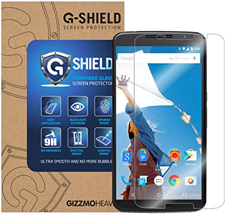 GizzmoHeaven Motorola Google Nexus 6 G-Shield Tempered Glass Screen Protector Anti Scratch Ultra Clear 9H Hardness 0.33mm
