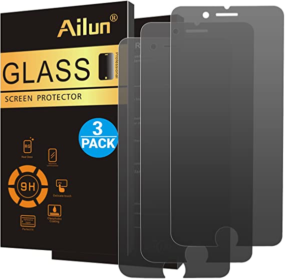 Ailun Privacy Screen Protector for iPhone 8 7 3Pack Anti Spy Anti Glare Japanese Glass 0.25mm Tempered Glass Anti Scratch Case Friendly