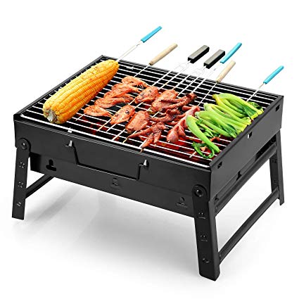 Uten Barbecue Grill Portable Folding BBQ Charcoal Grill Smoker Grill for Outdoor Cooking Camping Hiking Picnics Backpacking