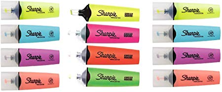 Sharpie Clear View Highlighter, Chisel Tip, 12 Pack