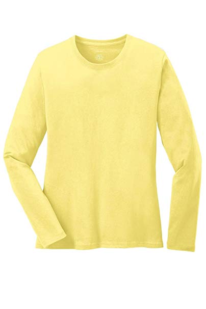 Joe's USA Ladies Long Sleeve 5.4-oz 100% Cotton T-Shirts in 16 Colors. XS-4XL