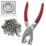 14 Grommet Eyelet Setting Pliers with 100 Silver Grommets